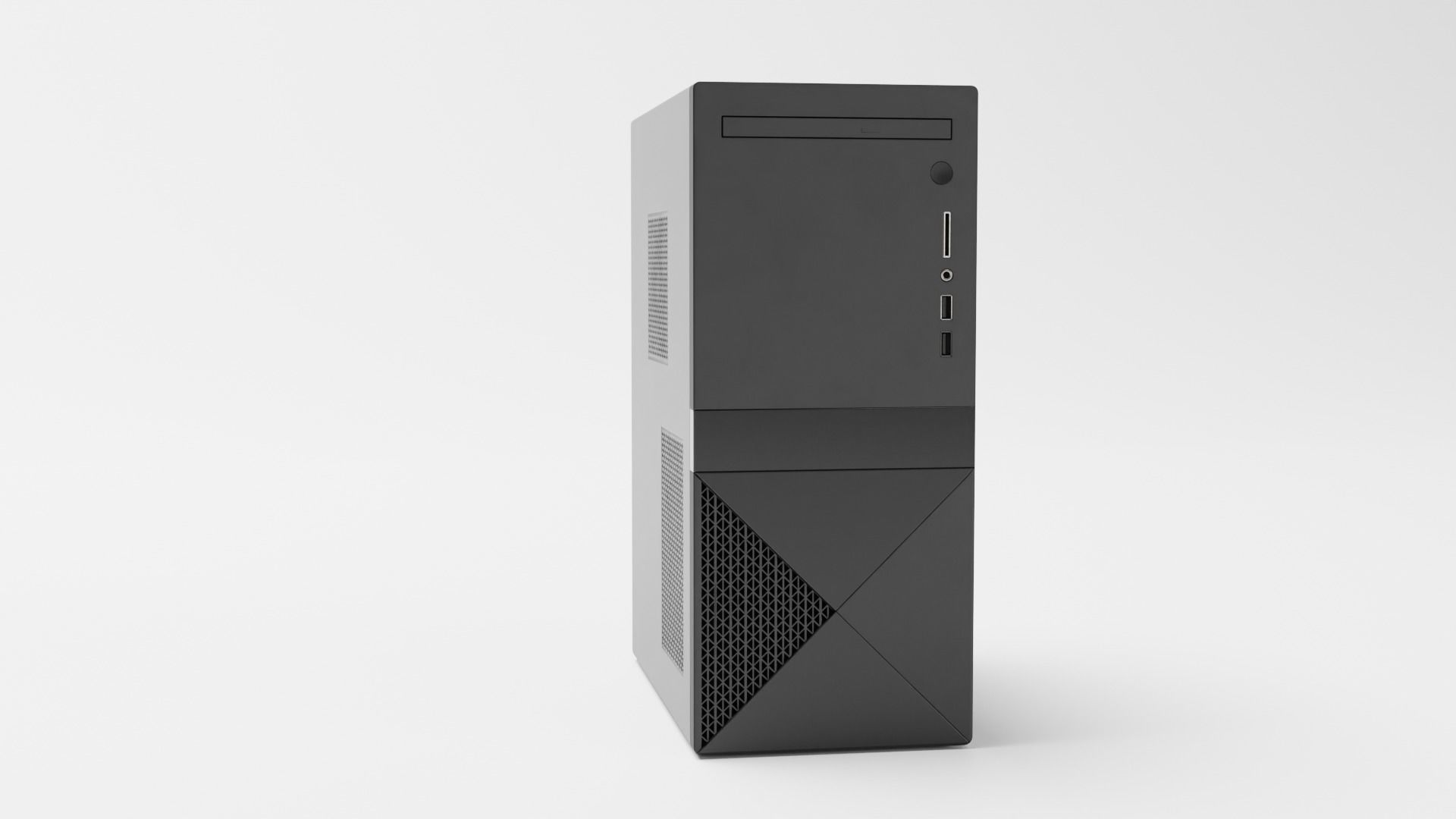 PC Case Low-poly 3D model_1