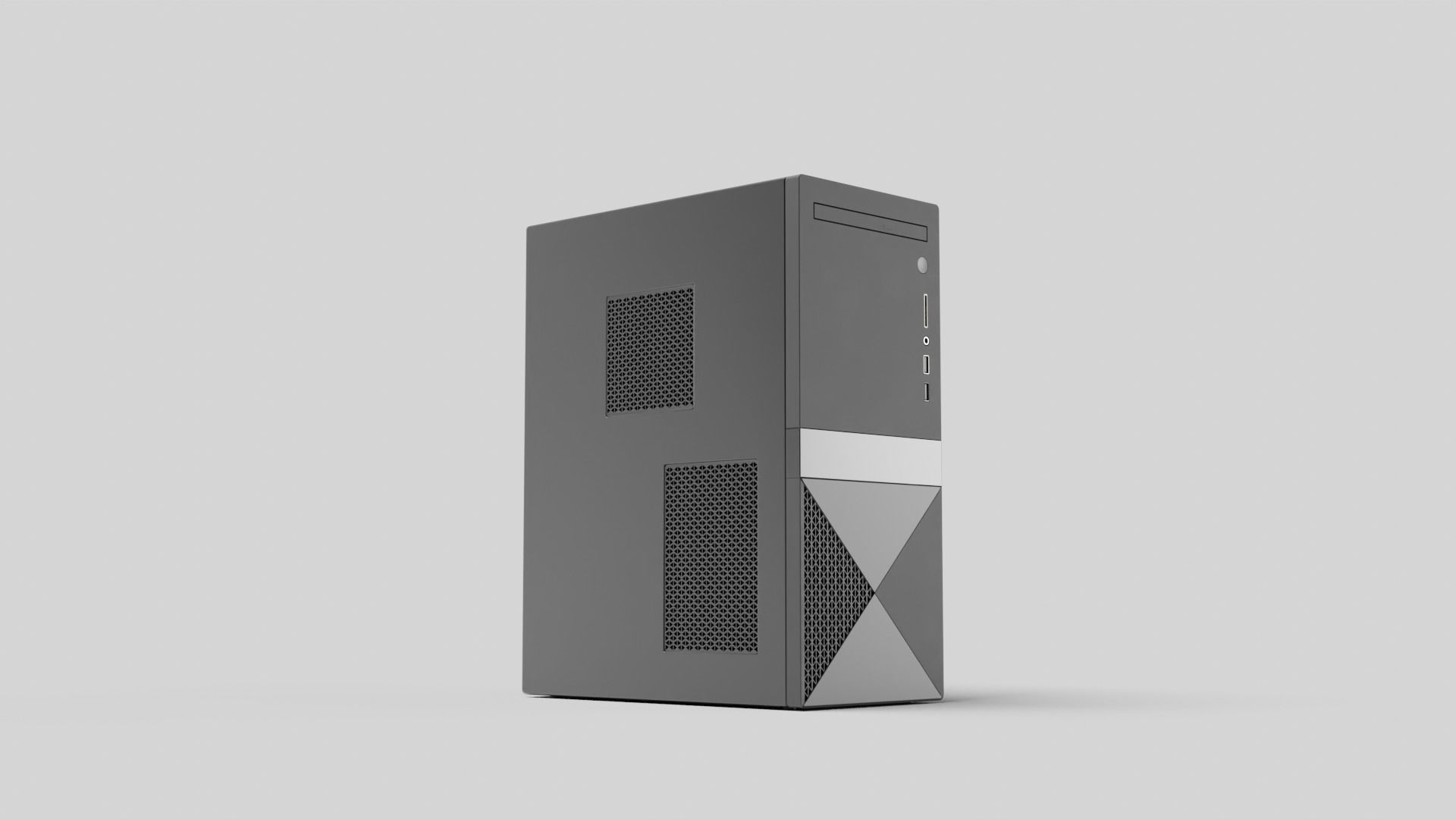 PC Case Low-poly 3D model_16