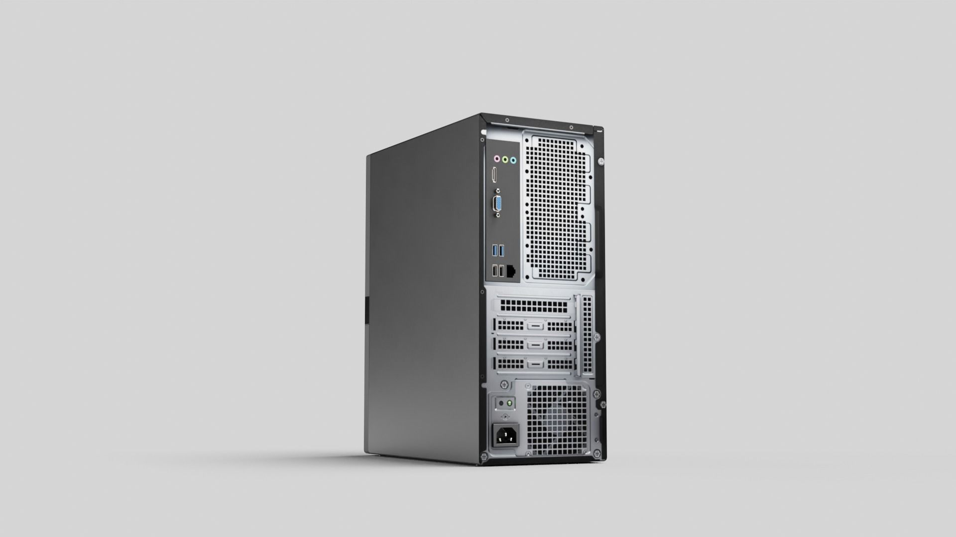 PC Case Low-poly 3D model_35