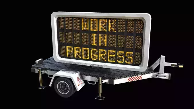 Sign Trailer PBR Low-poly 3D model