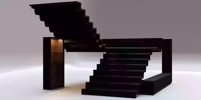 Stairs Set 05 - U Shape Stairs with 4 diferent designs