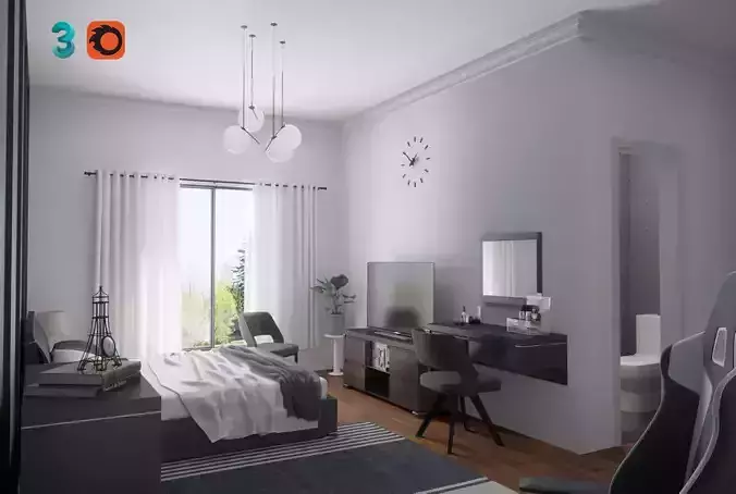 Black and White Master Bedroom