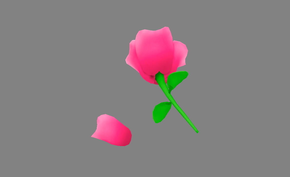 Cartoon flower Low-poly 3D model_3