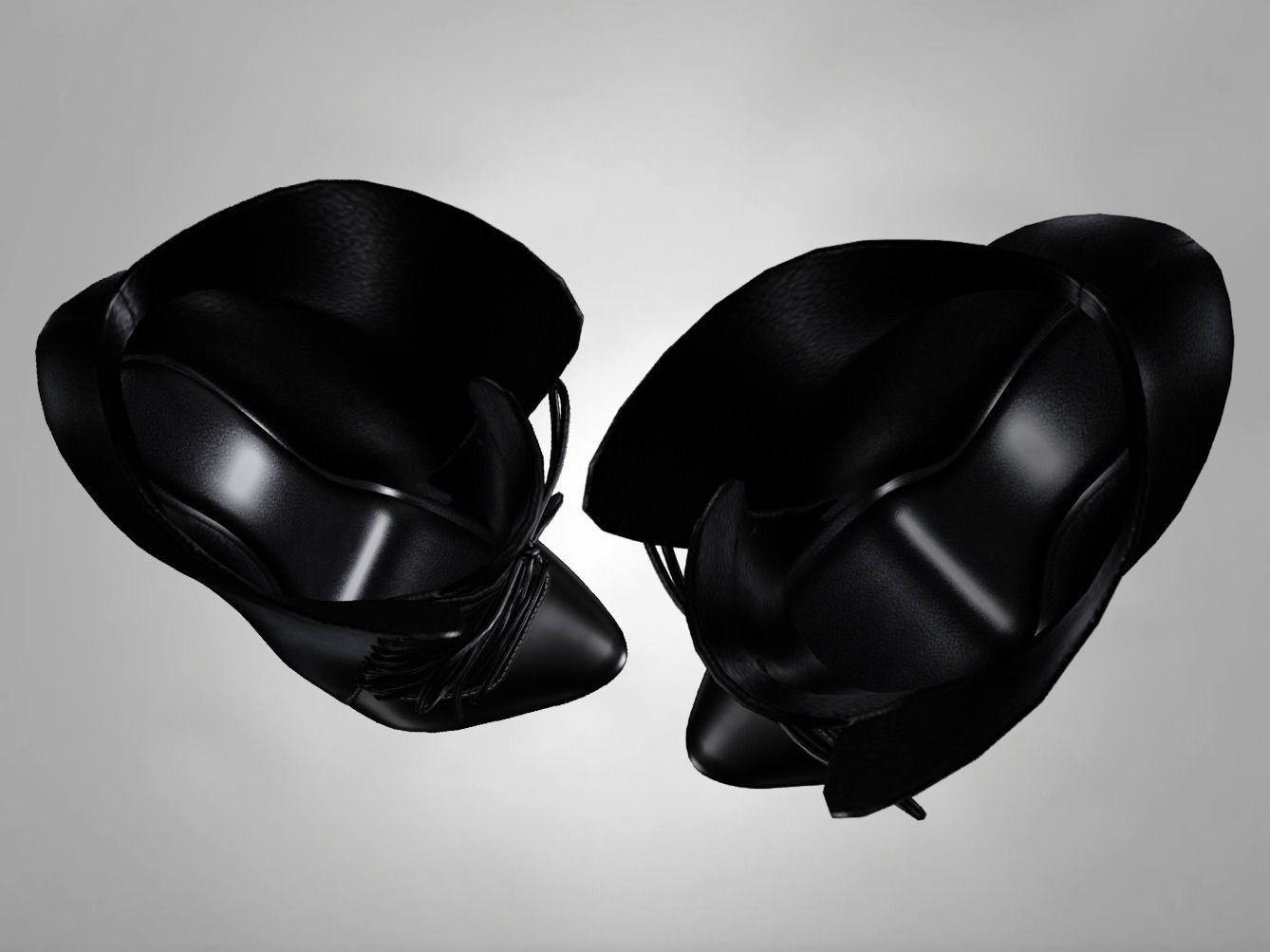 Leather Boots 3D Black 2 Low-poly 3D model Low-poly 3D model_4