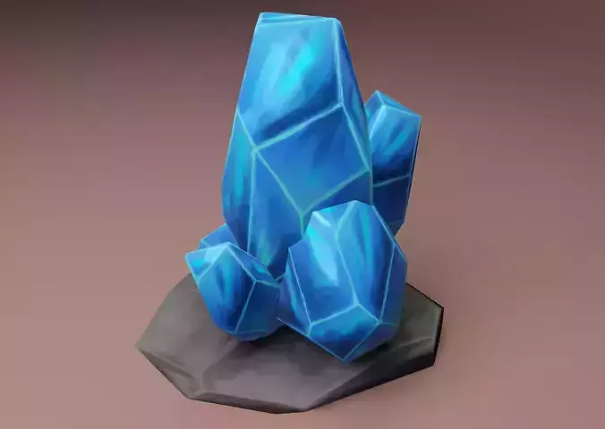 Low Poly Blue crystal