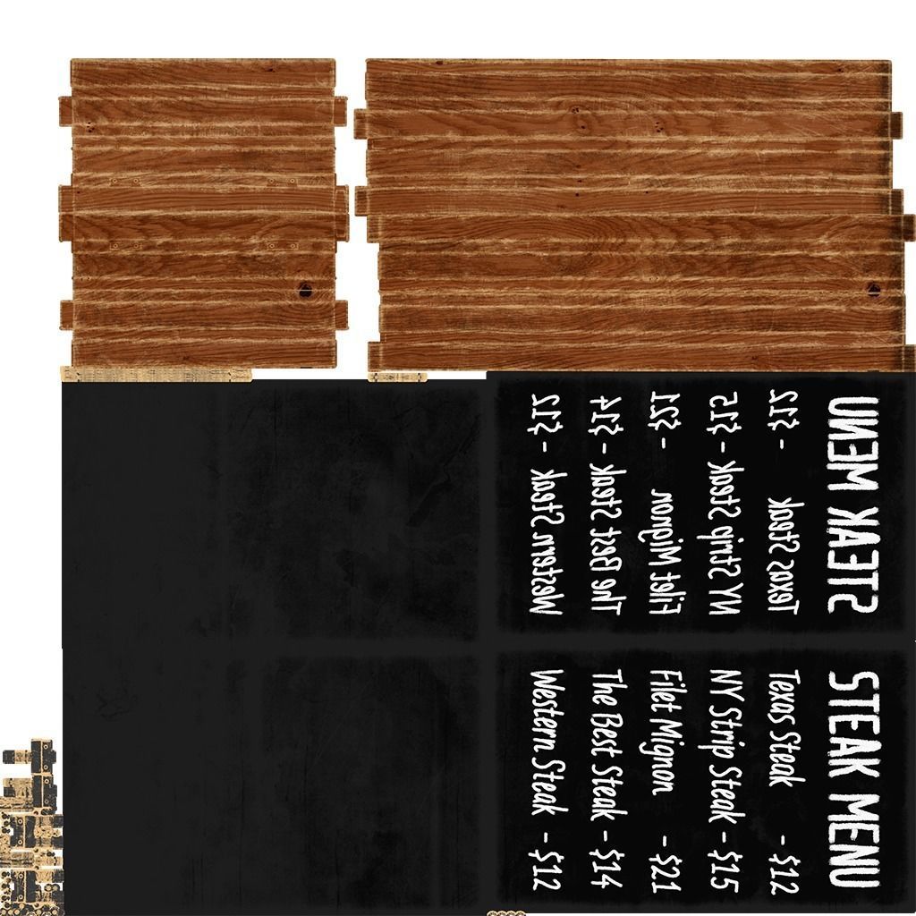 Menu board PBR Low-poly Game-Ready Low-poly 3D model_18