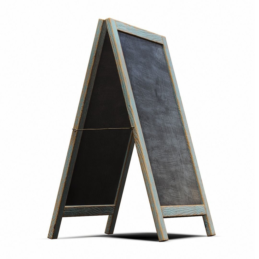 Menu board PBR Low-poly Game-Ready Low-poly 3D model_13