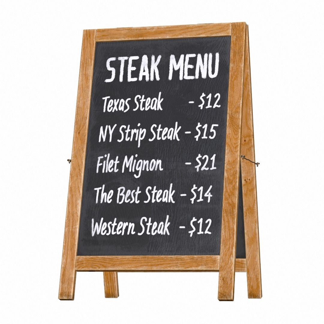 Menu board PBR Low-poly Game-Ready Low-poly 3D model_9