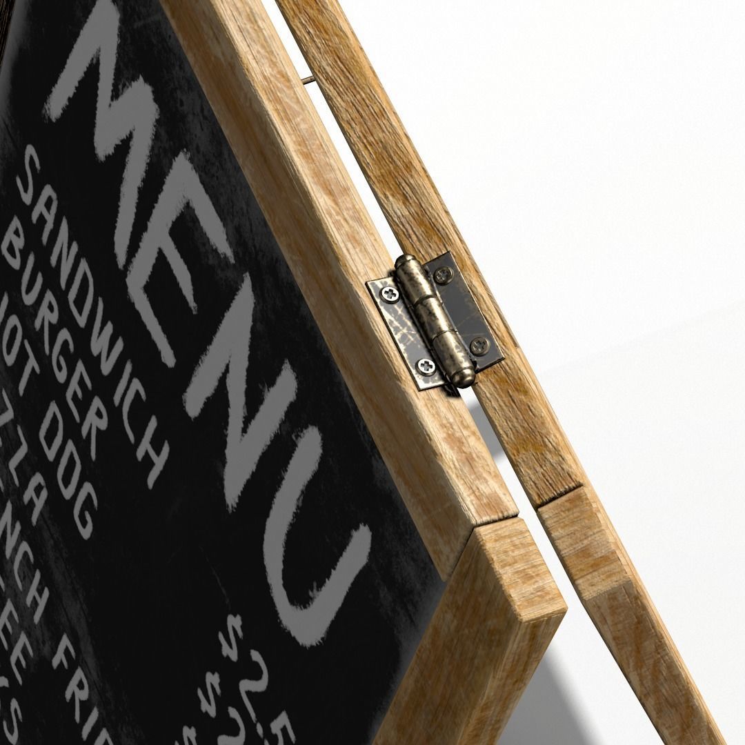 Menu board PBR Low-poly Game-Ready Low-poly 3D model_5