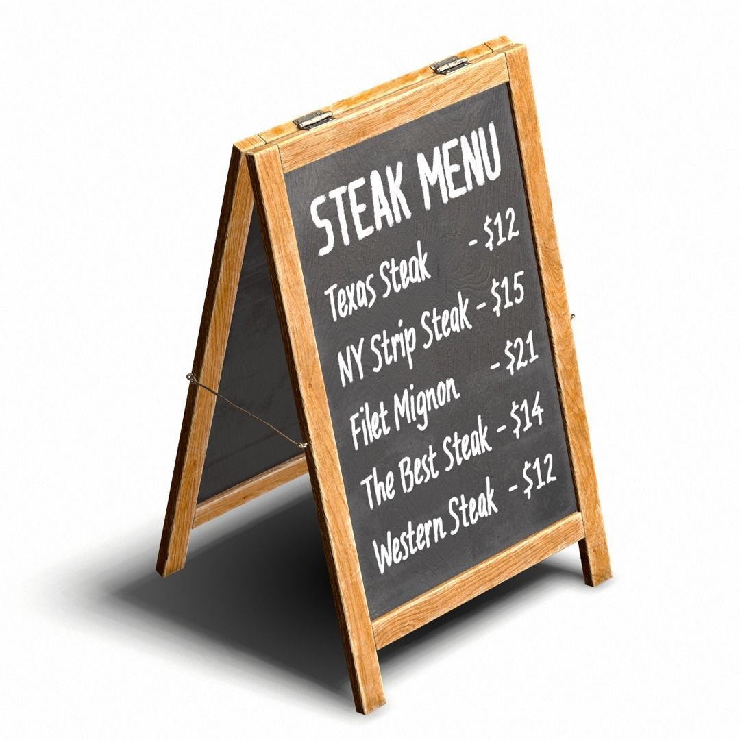 Menu board PBR Low-poly Game-Ready Low-poly 3D model_11