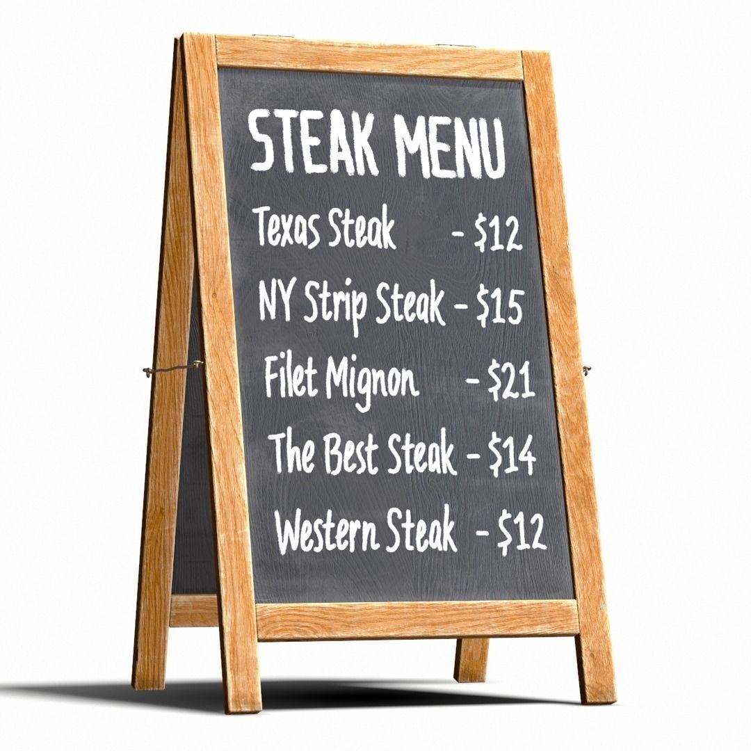 Menu board PBR Low-poly Game-Ready Low-poly 3D model_10