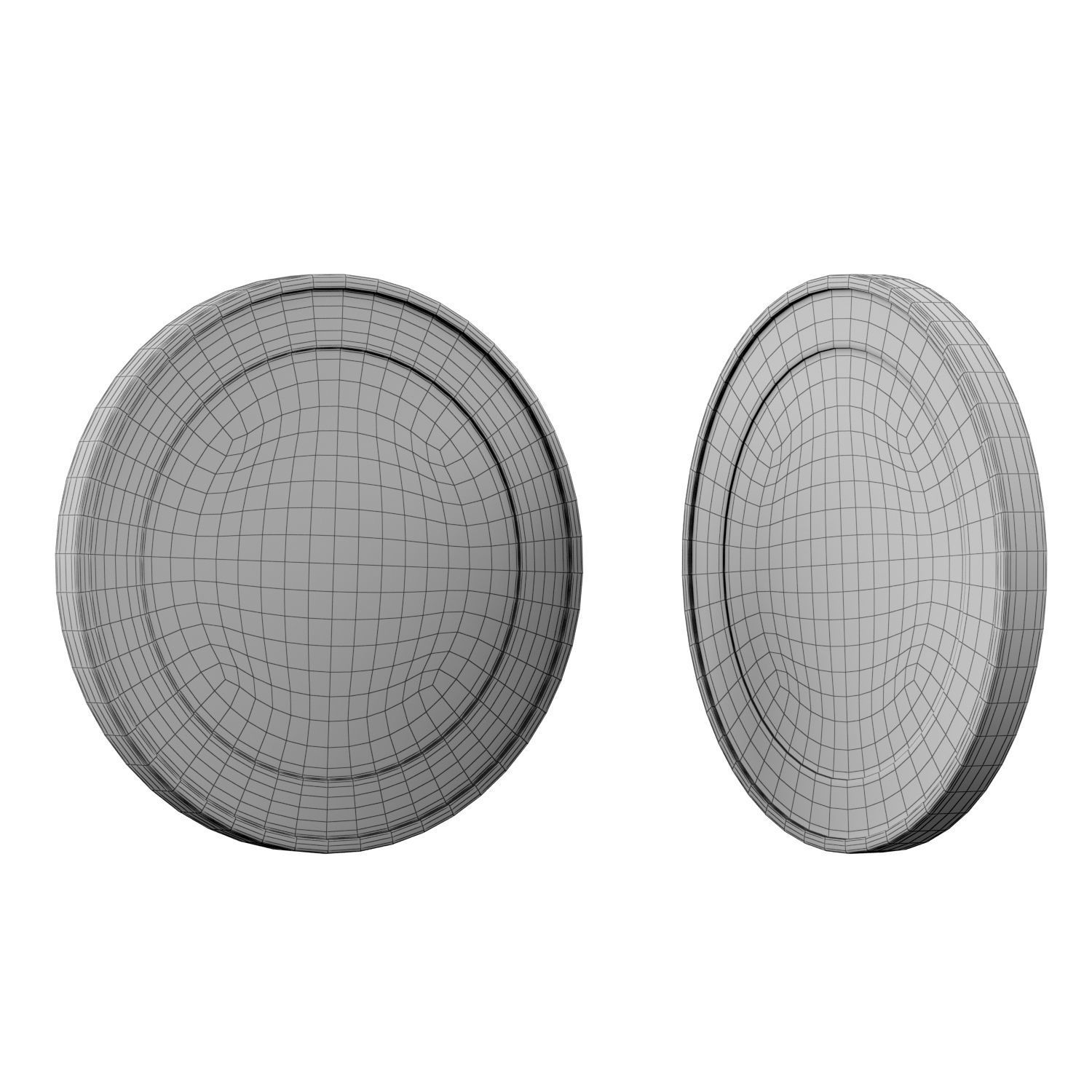 Azerbaijan coin 50 Low-poly 3D model_1