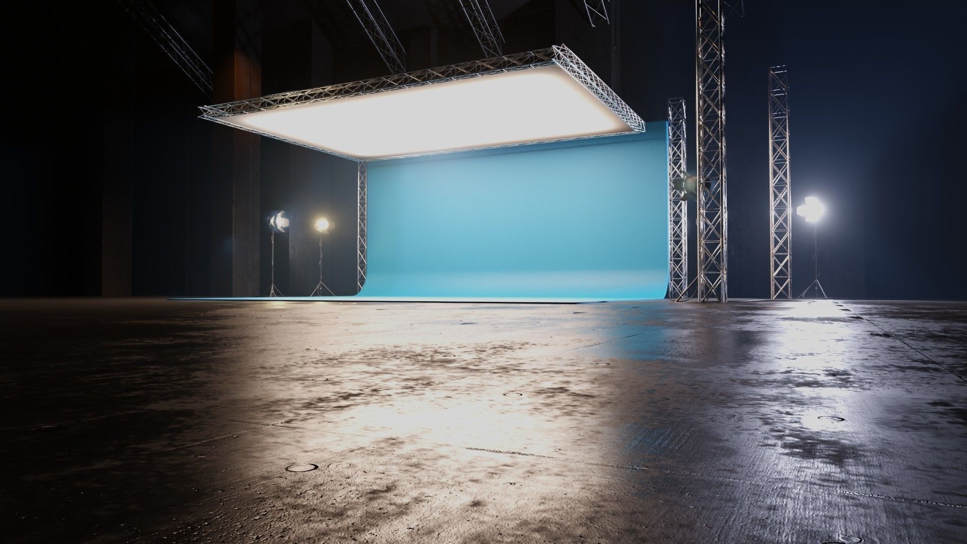 professional studio and light setup scene 3D model_13