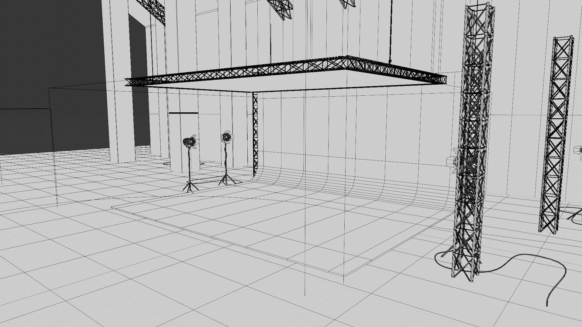 professional studio and light setup scene 3D model_9