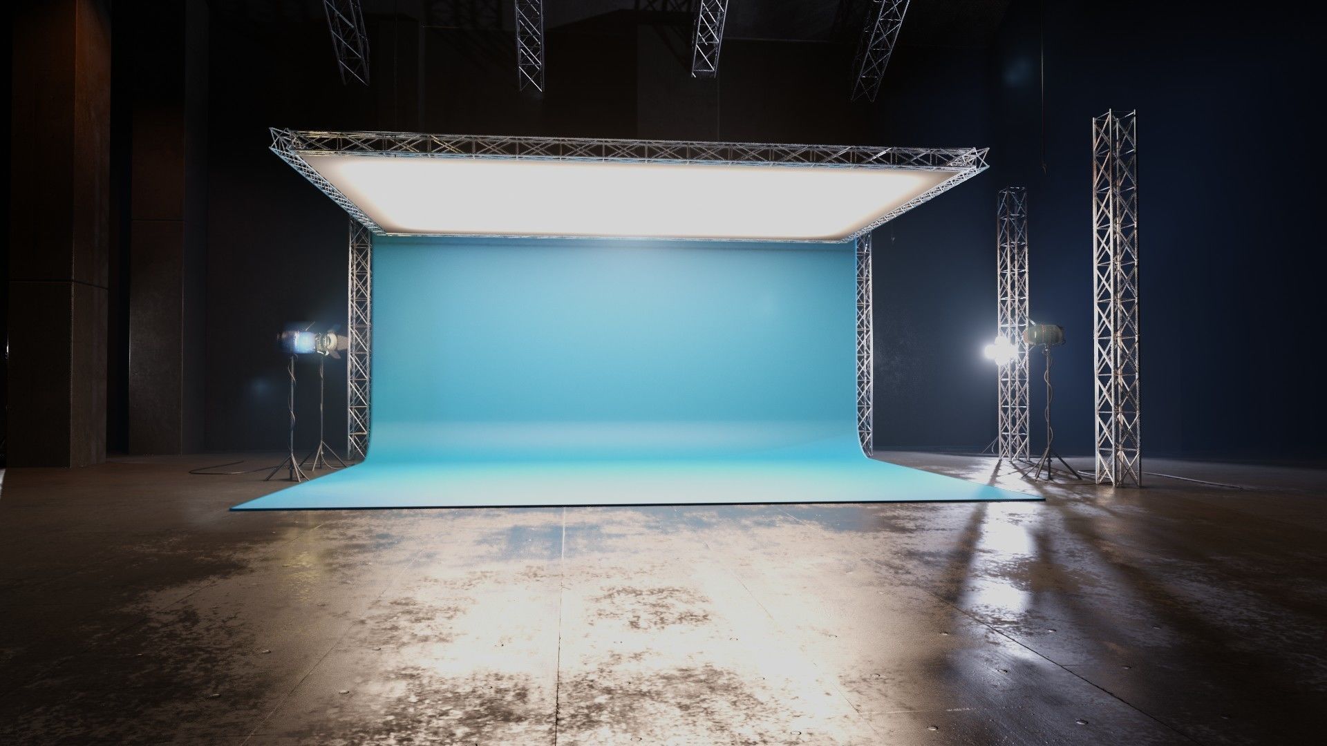 professional studio and light setup scene 3D model_7