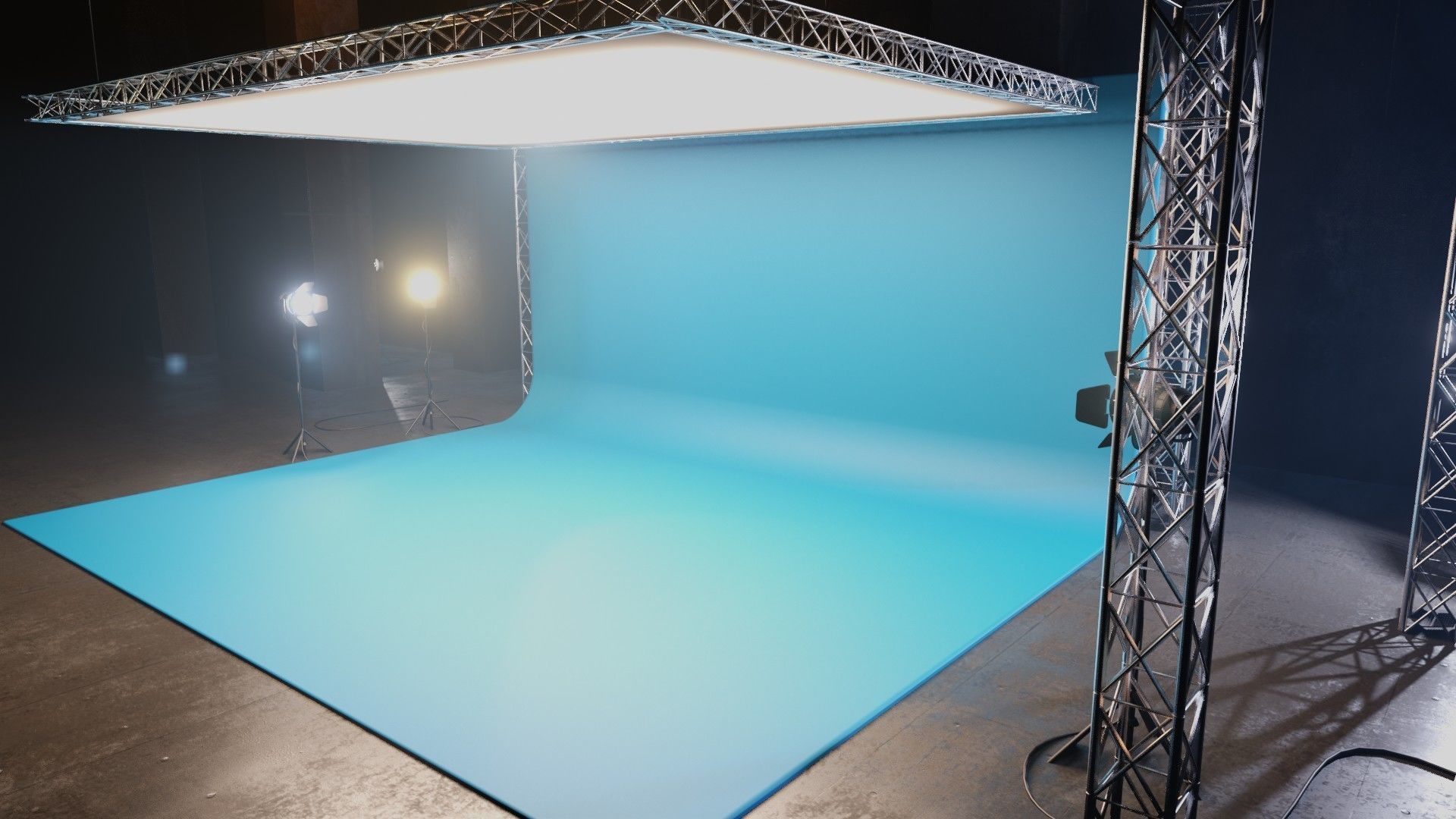 professional studio and light setup scene 3D model_8