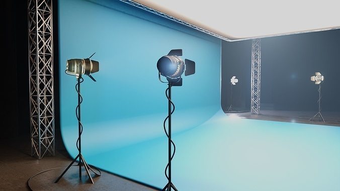 professional studio and light setup scene 3D model