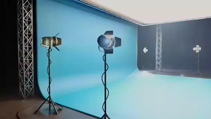 professional studio and light setup scene 3D model