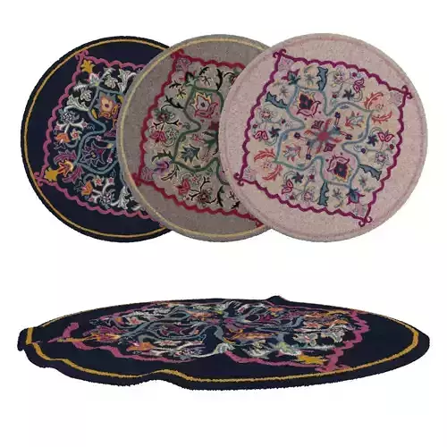 Round Rug Set 32 3D model