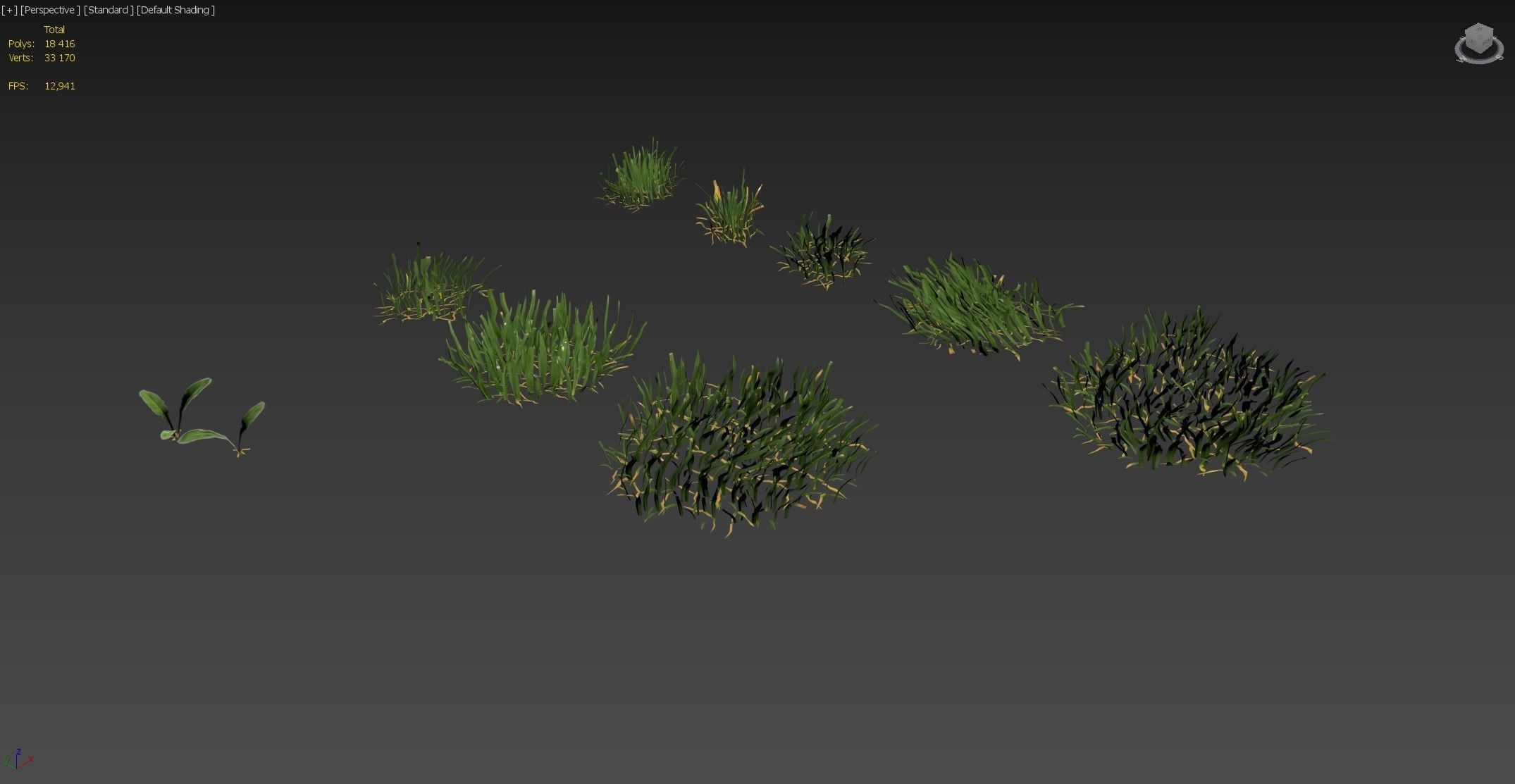 Lawn grass 3D model_2