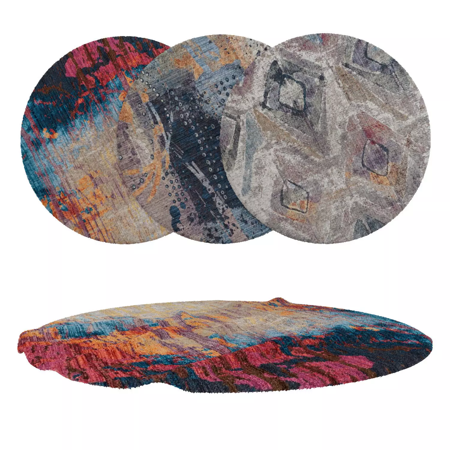 Round Rug Set 34 3D model_0