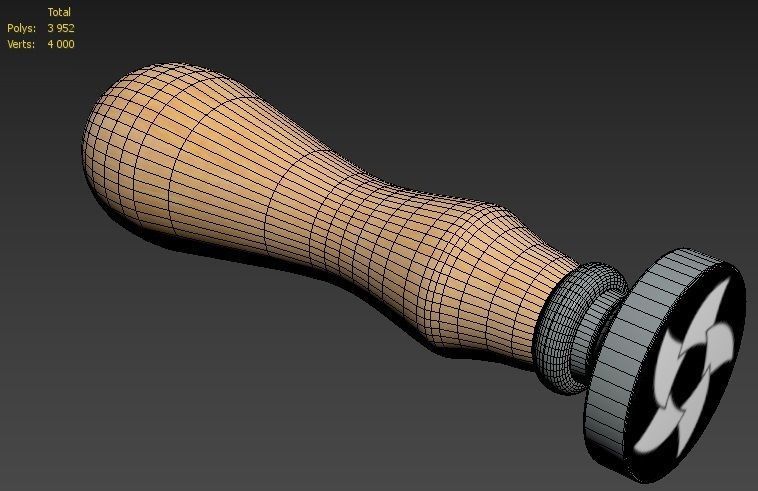 The Stamp wooden 3D model_5