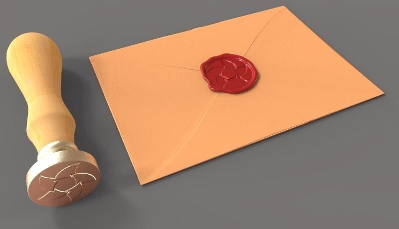 The Stamp wooden 3D model_2