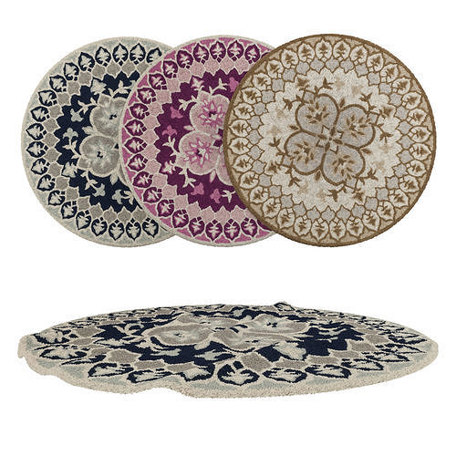 Round Rug Set 35 3D model