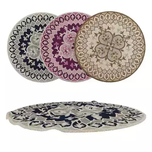 Round Rug Set 35 3D model