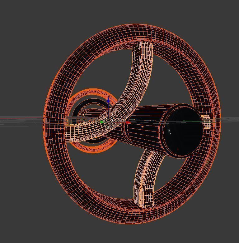 SPACESHIP futuristic wheel in sky Low-poly 3D model_6