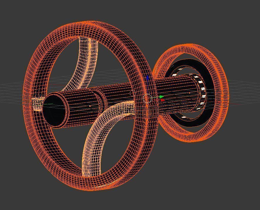 SPACESHIP futuristic wheel in sky Low-poly 3D model_3