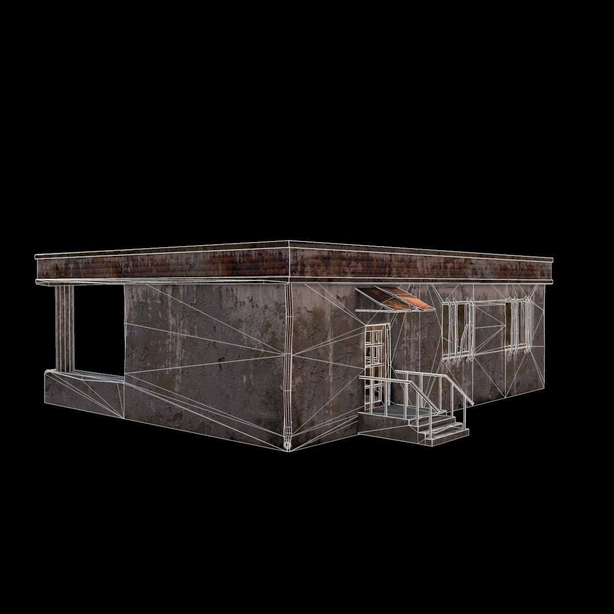 Checkpoint old building Low-poly 3D model_4