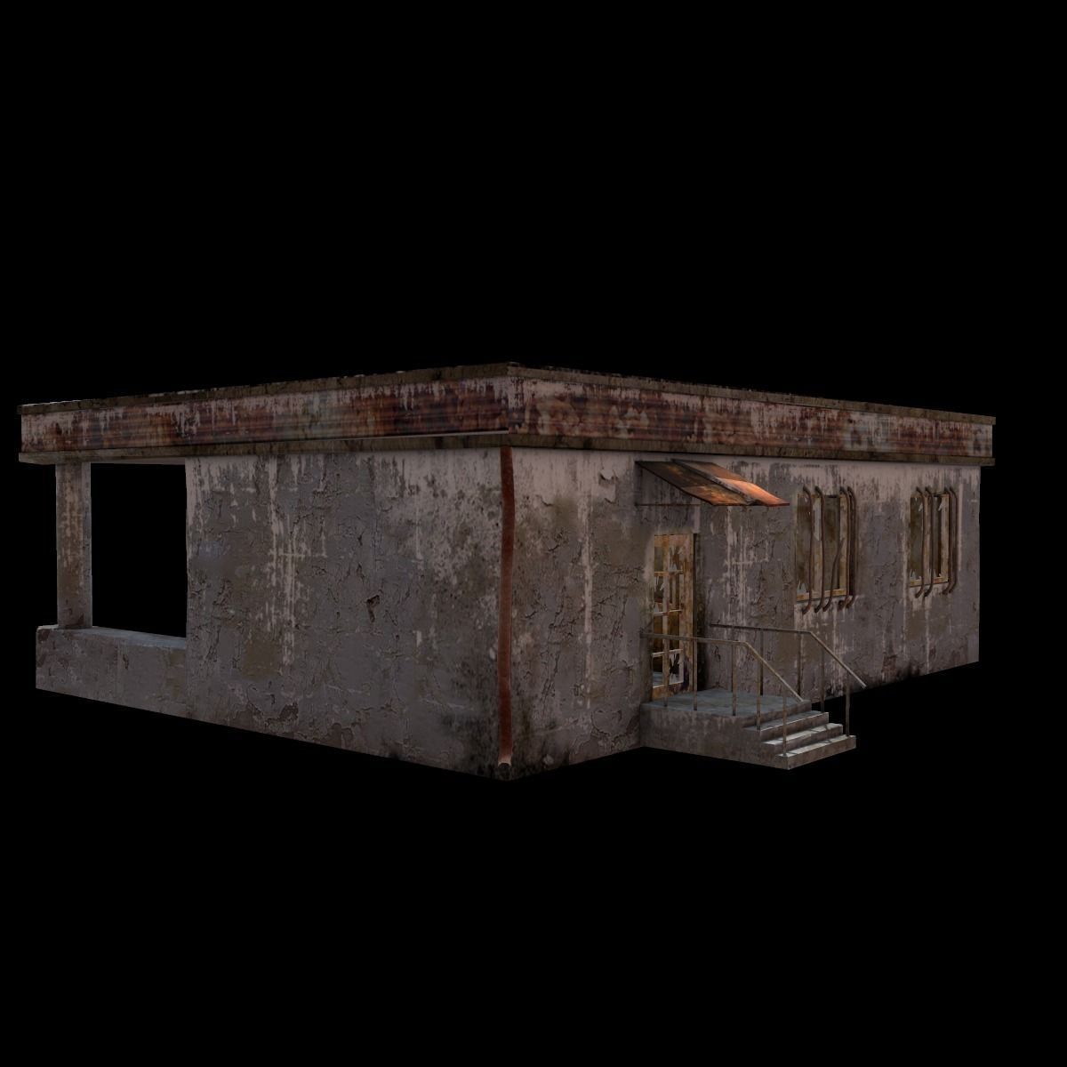 Checkpoint old building Low-poly 3D model_2