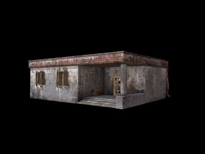 Checkpoint old building Low-poly 3D model_0