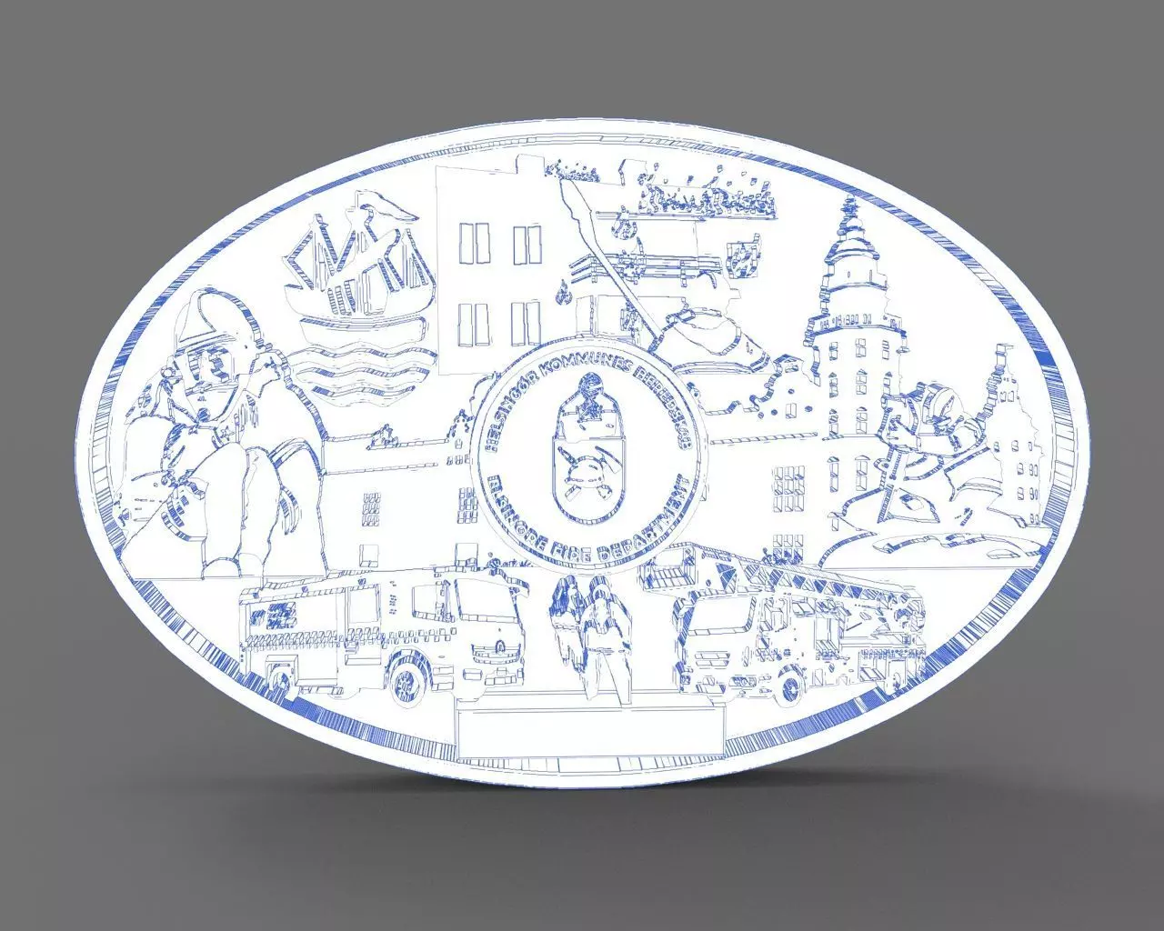 3D Fireman Buckle for belt 3D print model_0