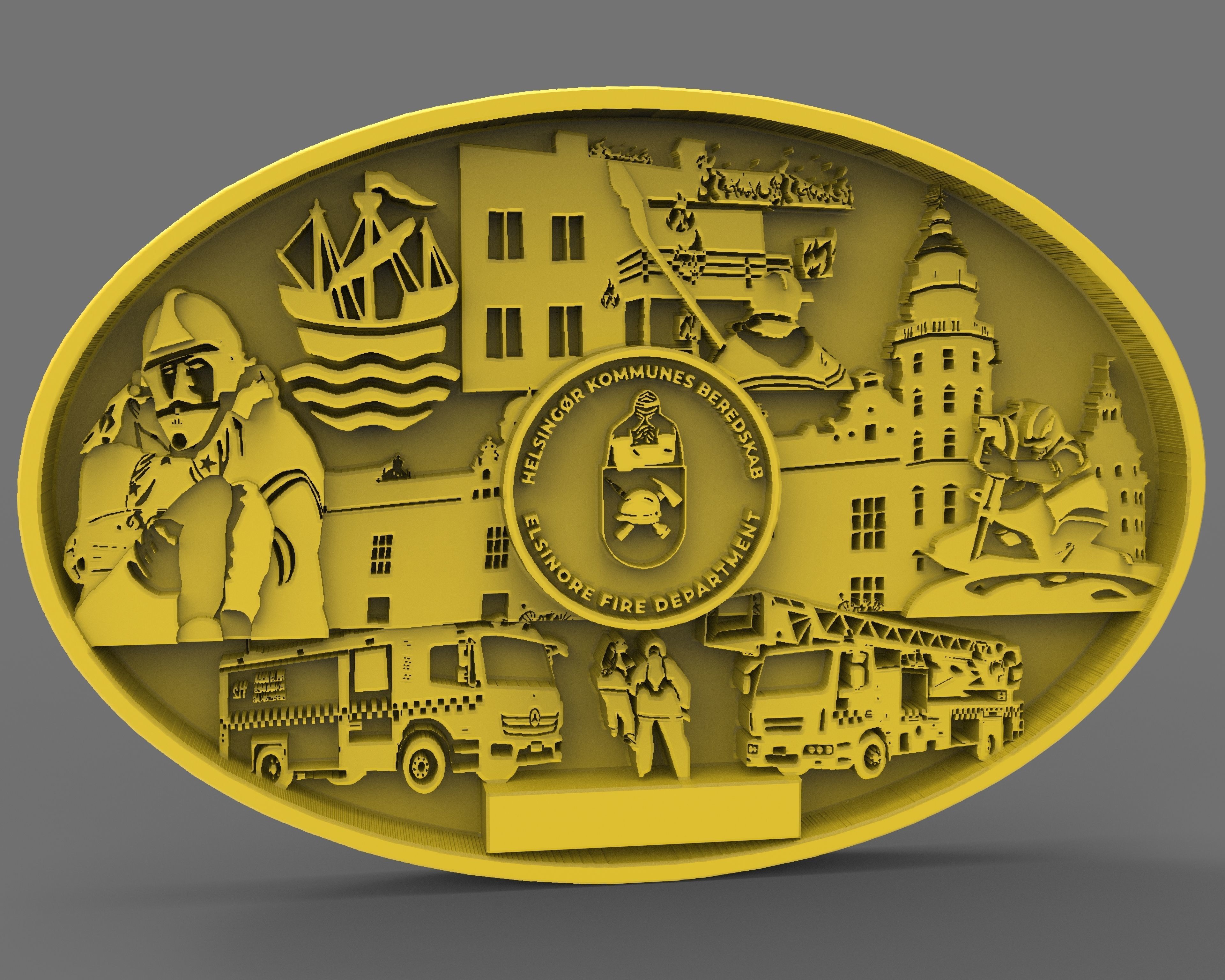 3D Fireman Buckle for belt 3D print model_5