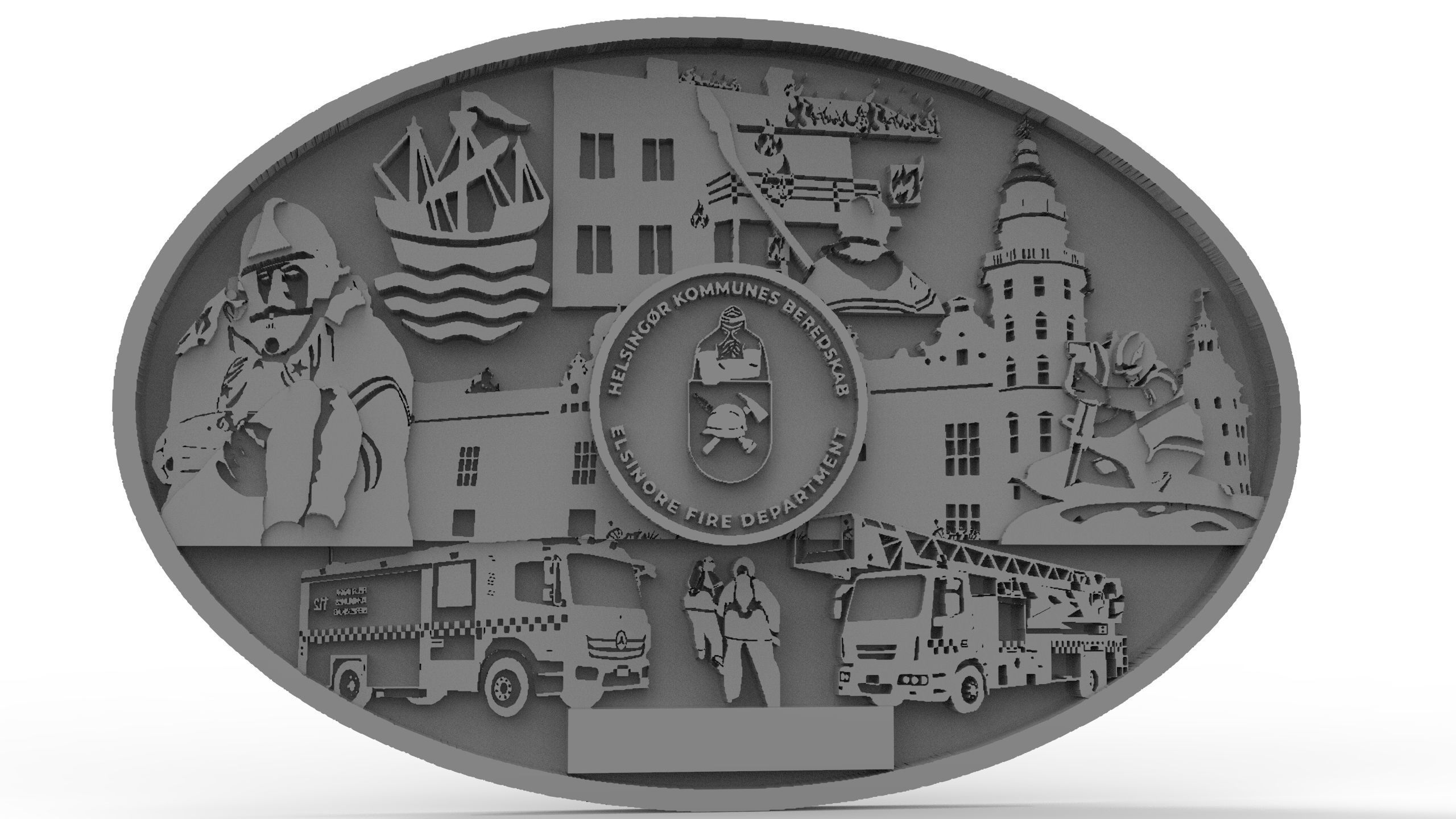 3D Fireman Buckle for belt 3D print model_9