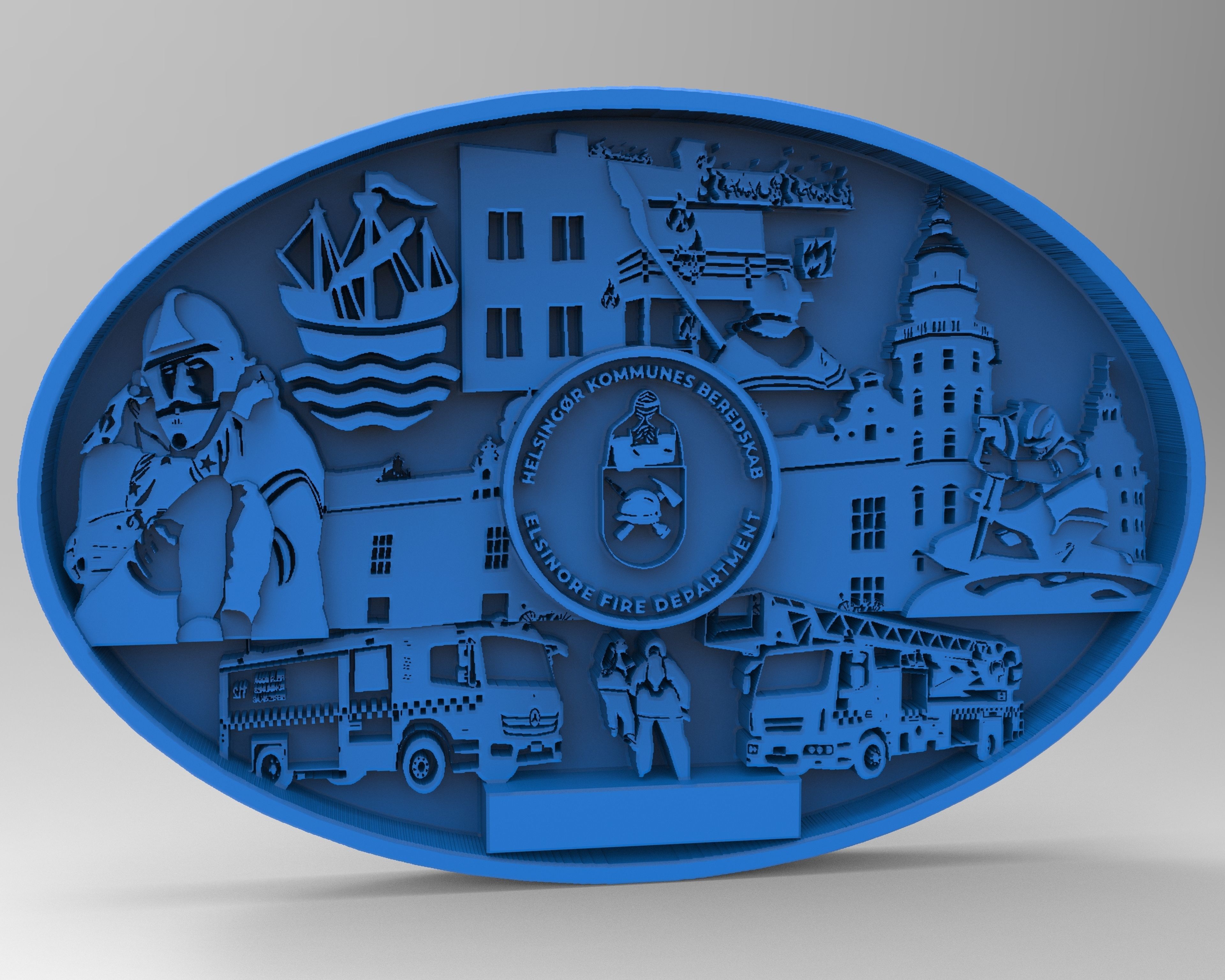 3D Fireman Buckle for belt 3D print model_4