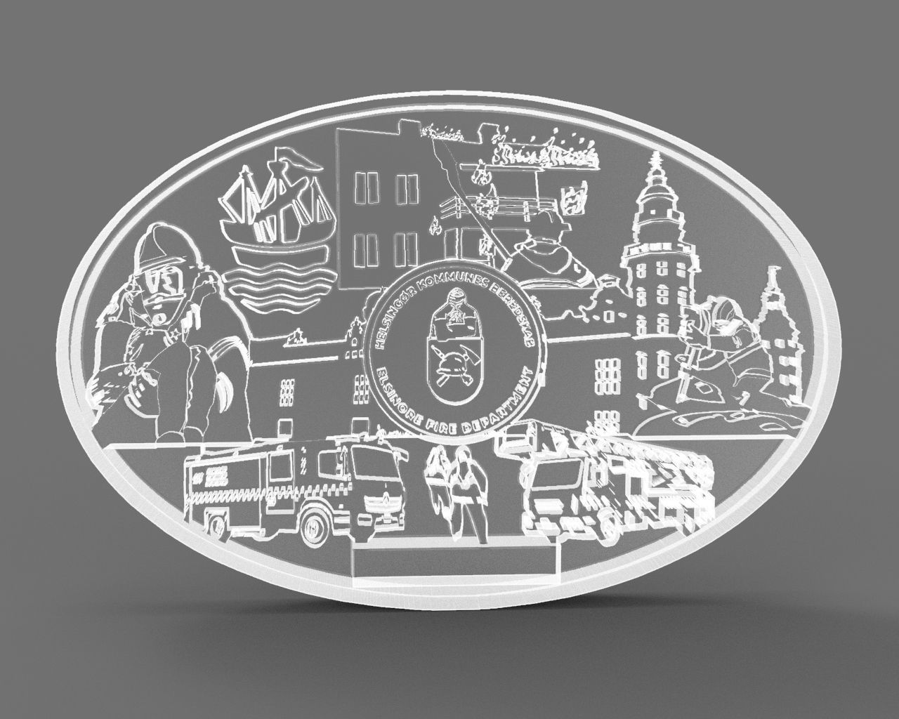 3D Fireman Buckle for belt 3D print model_8