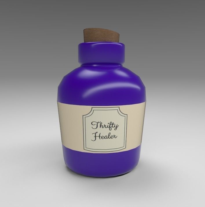 Stylized Alchemists Bookshelf Low-poly 3D model_28