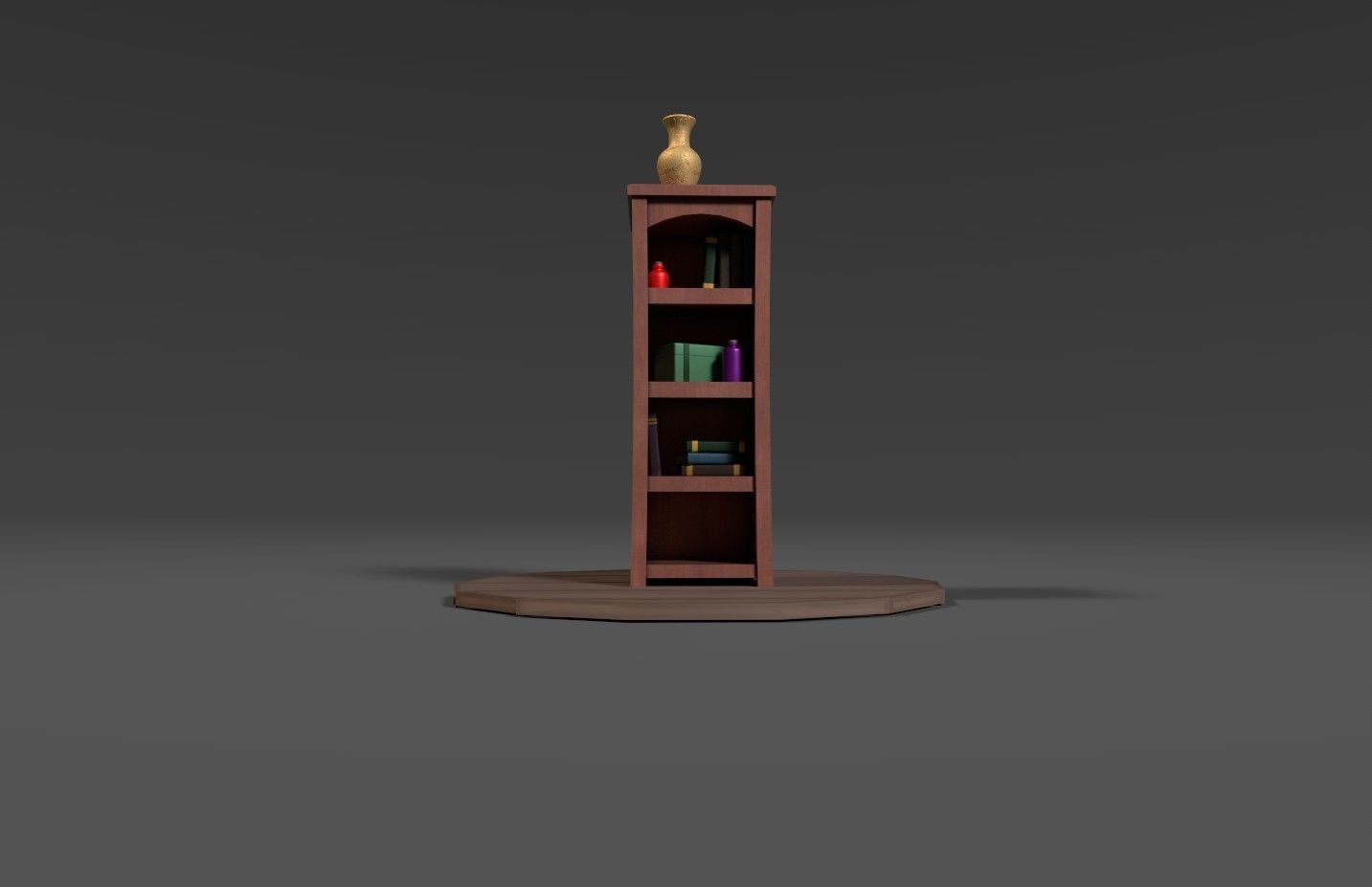 Stylized Alchemists Bookshelf Low-poly 3D model_6