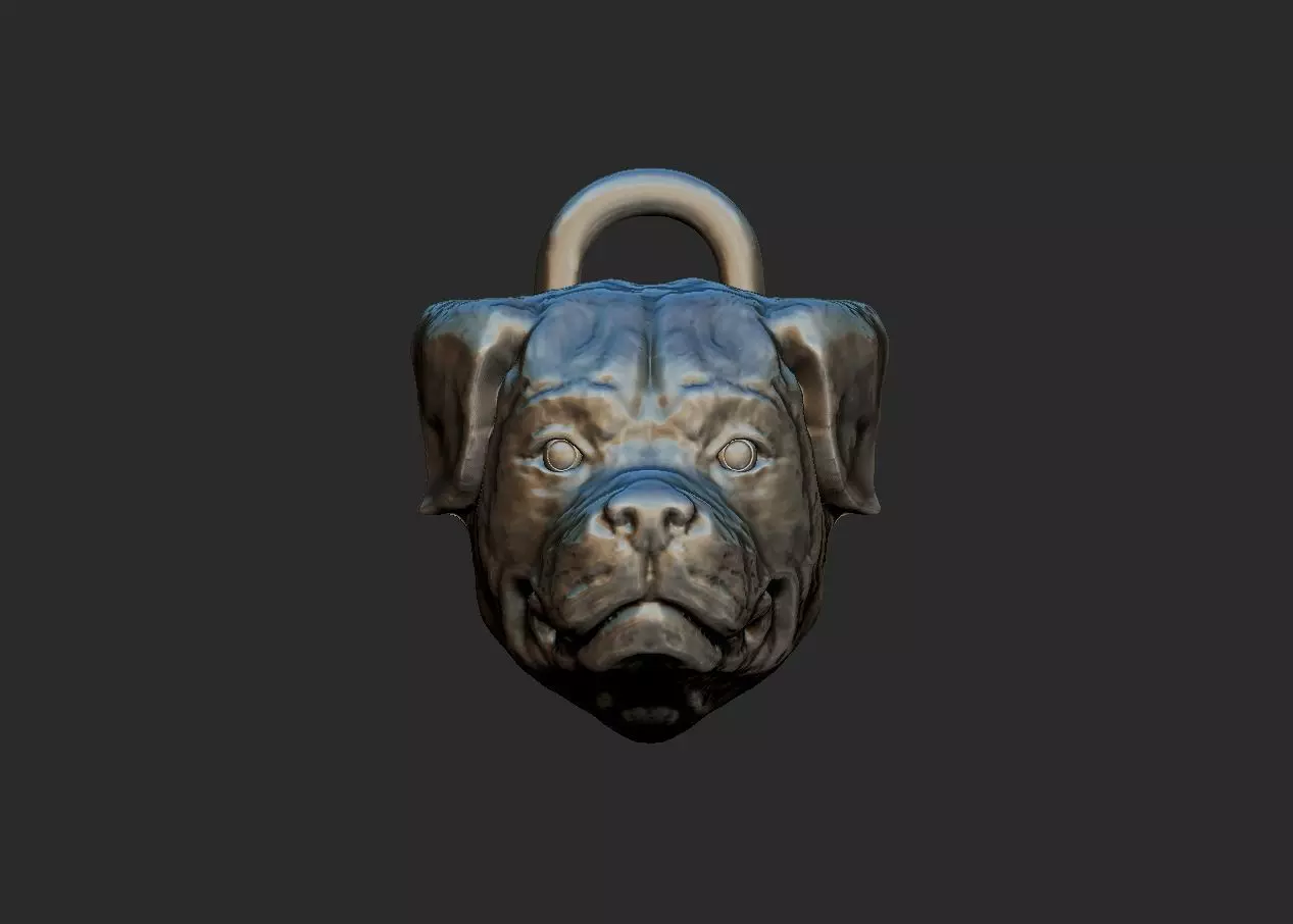 flat back rottweiler head pendant model 3D print model