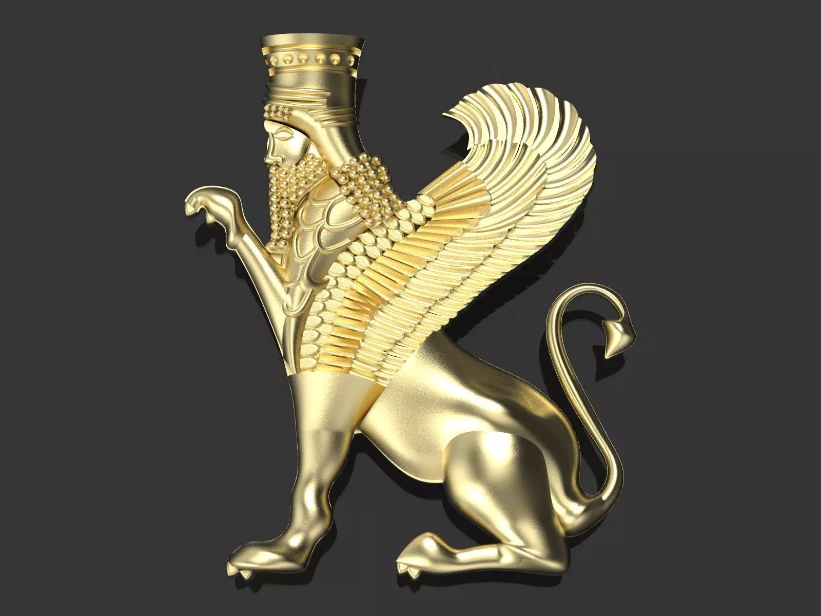 Lamassu winged lion 3D print model