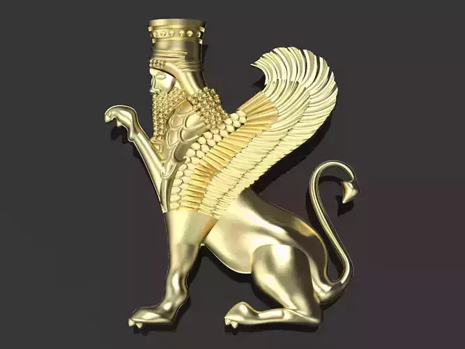 Lamassu winged lion  3D print model