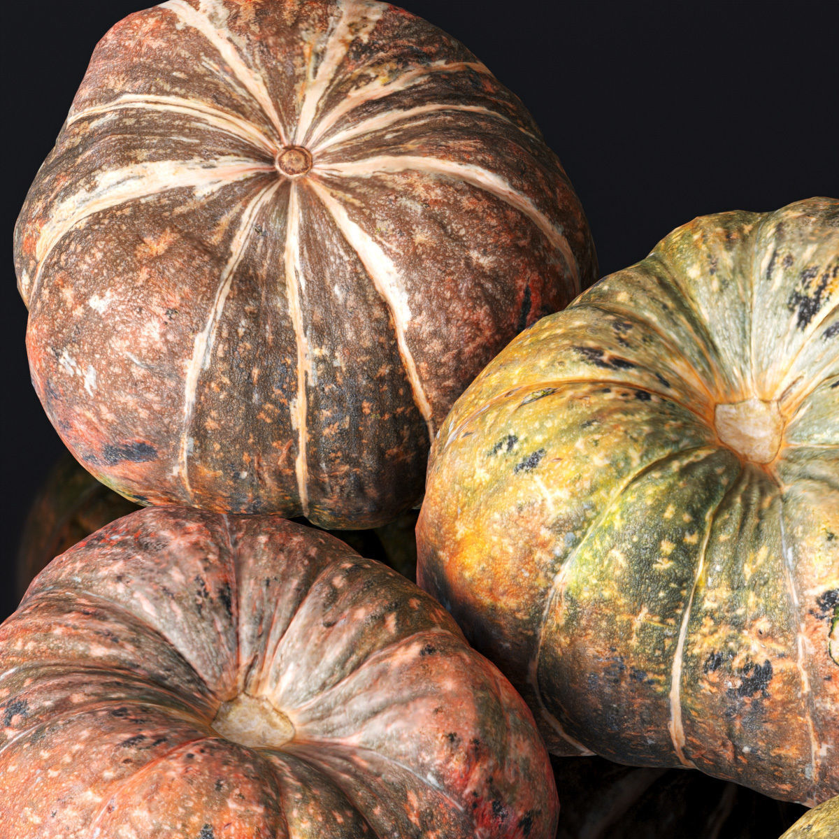 Pumpkin - 5 Models Low-poly 3D model_1