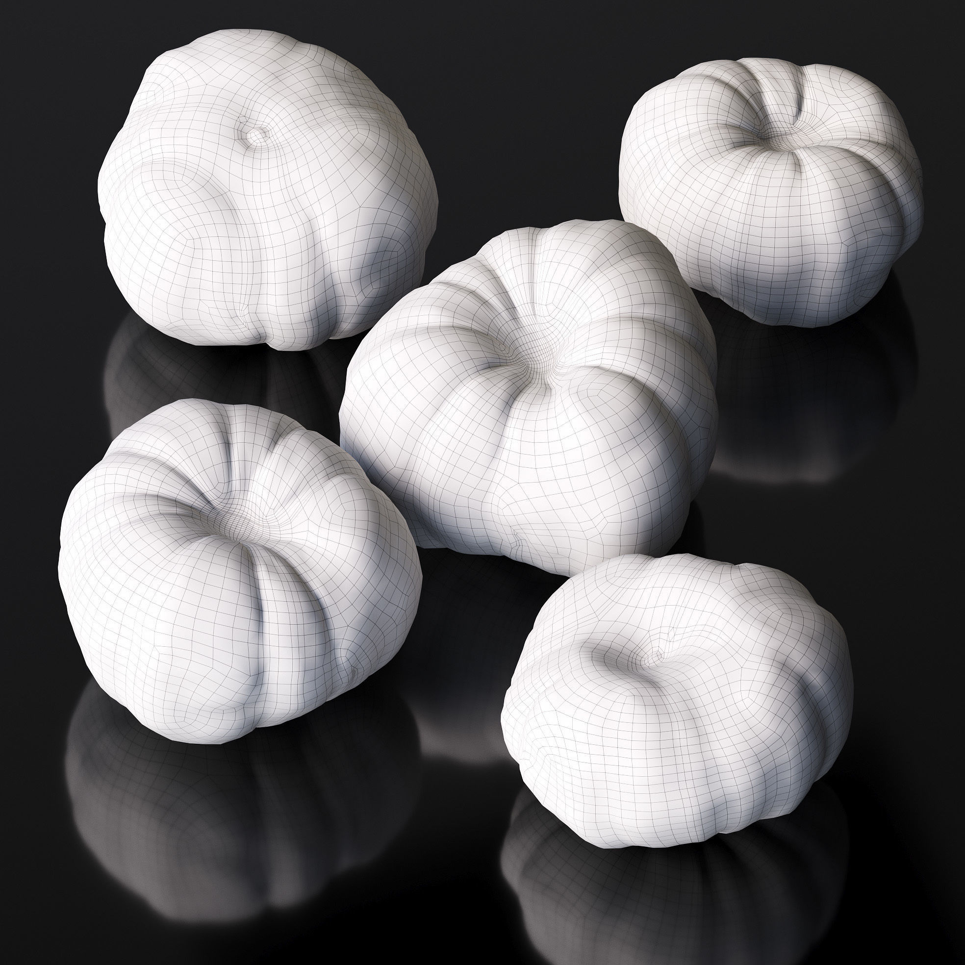 Pumpkin - 5 Models Low-poly 3D model_2