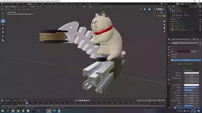 Cat Fishing Creality Ender 3 v2 Filament Guide 3D print model