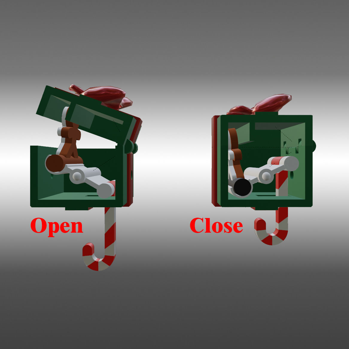 X-Mas Gift Box Wall Mounting Key Holder 3D print model_2