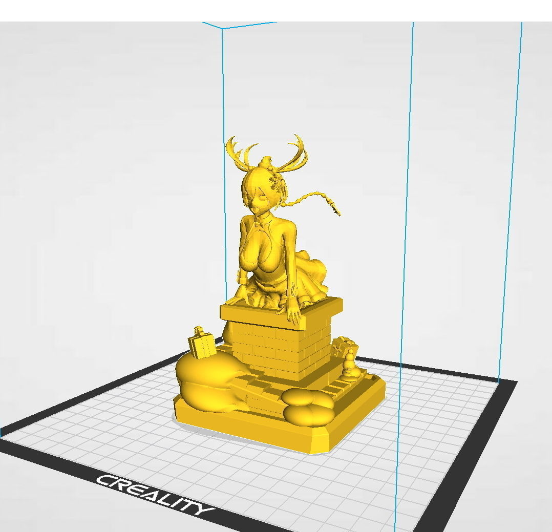 Fantasy World Reindeer Santa Girl Stuck in Chimney Anime Figure 3D print model_3