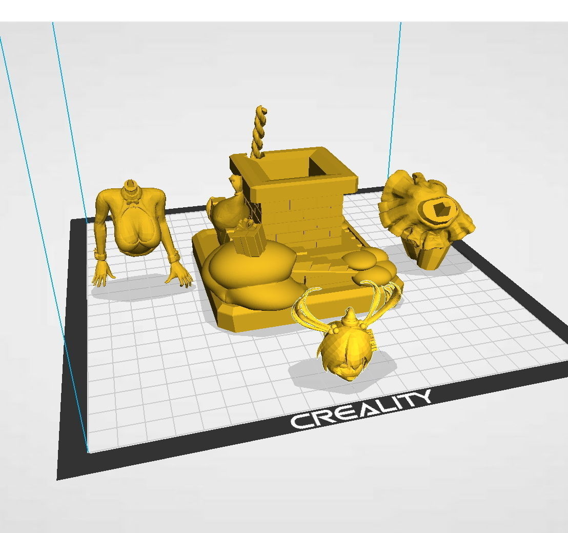 Fantasy World Reindeer Santa Girl Stuck in Chimney Anime Figure 3D print model_5